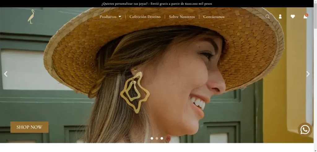 Captura de la tienda online de joyería Egretta, montada en WooCommerce con catálogo por tipo de pieza.