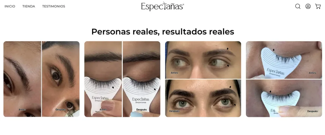 Espectañas — tienda online, captura 2