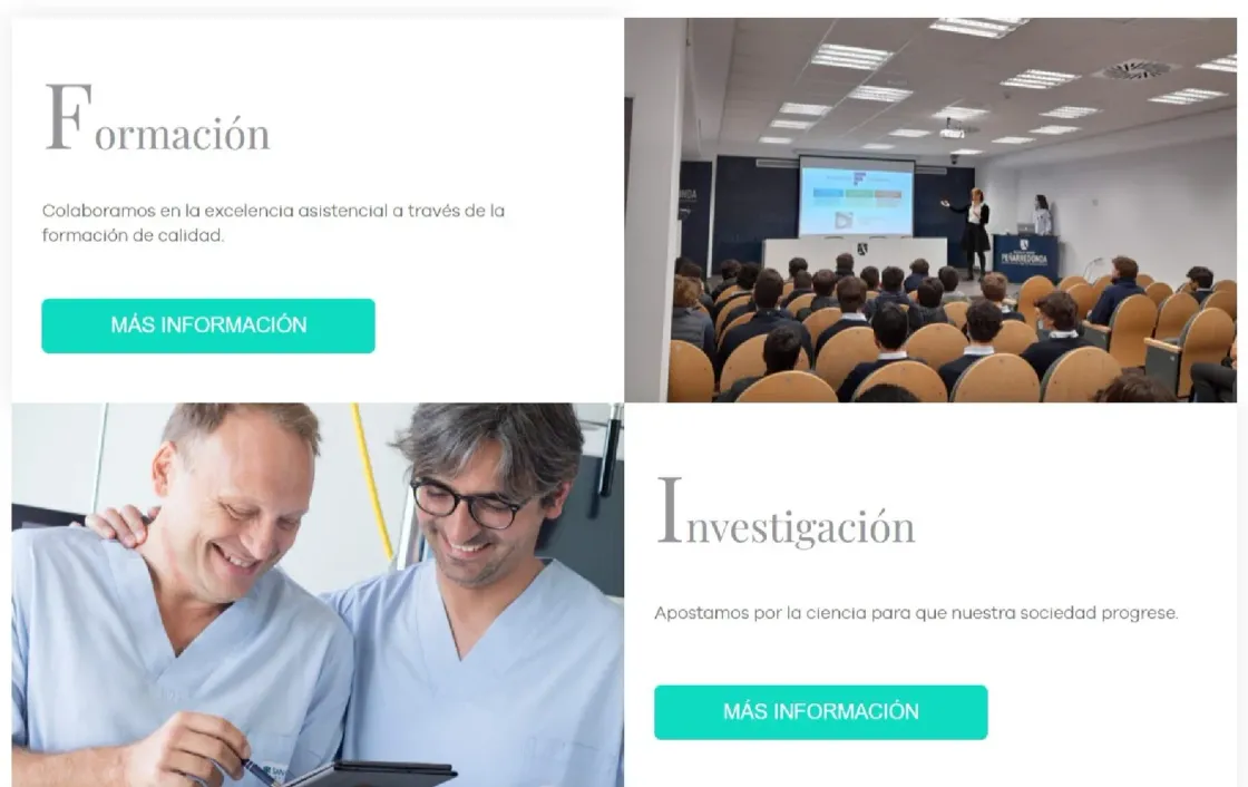Fundación San Rafael — web informativa, captura 3