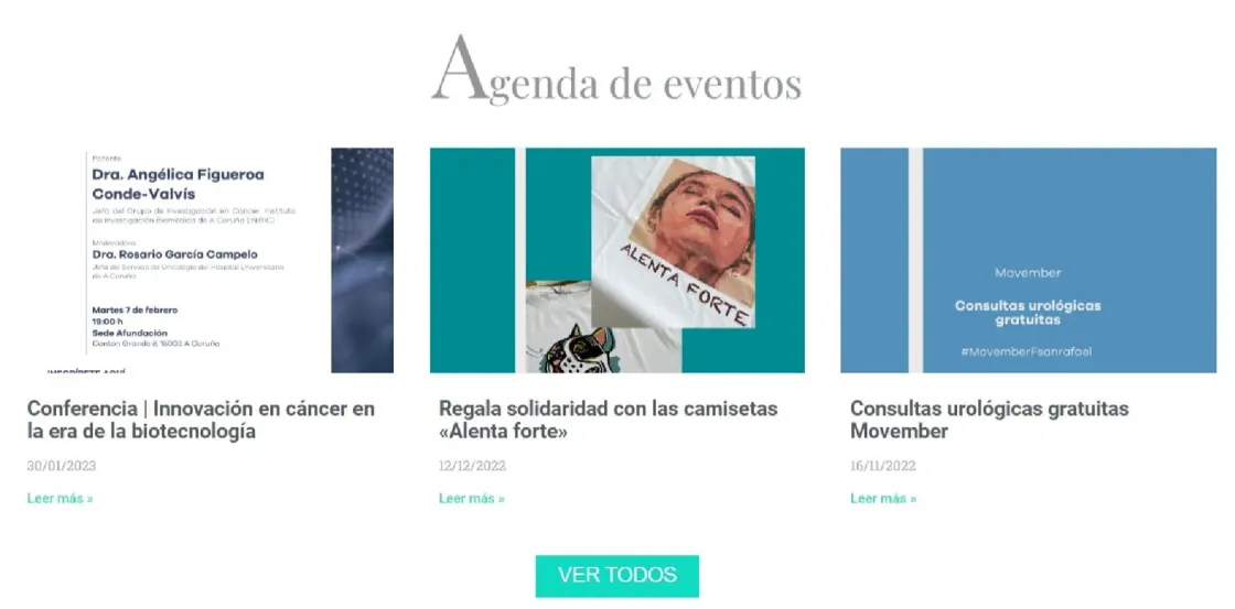 Fundación San Rafael — web informativa, captura 4