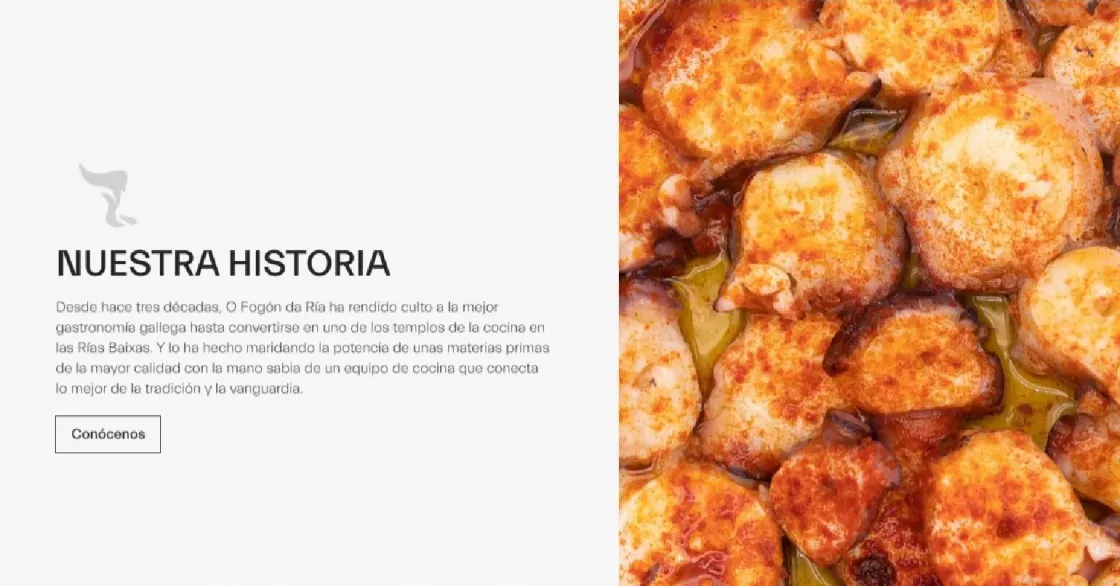 O Fogón da Ría — web de restaurante, captura 2