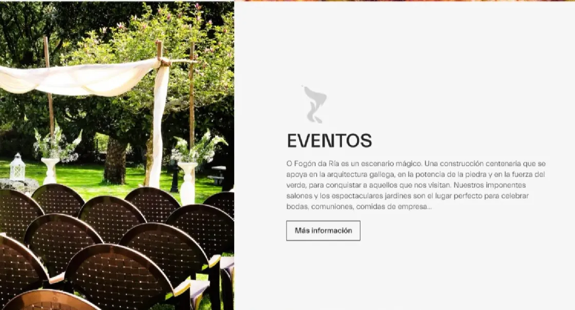 O Fogón da Ría — web de restaurante, captura 3