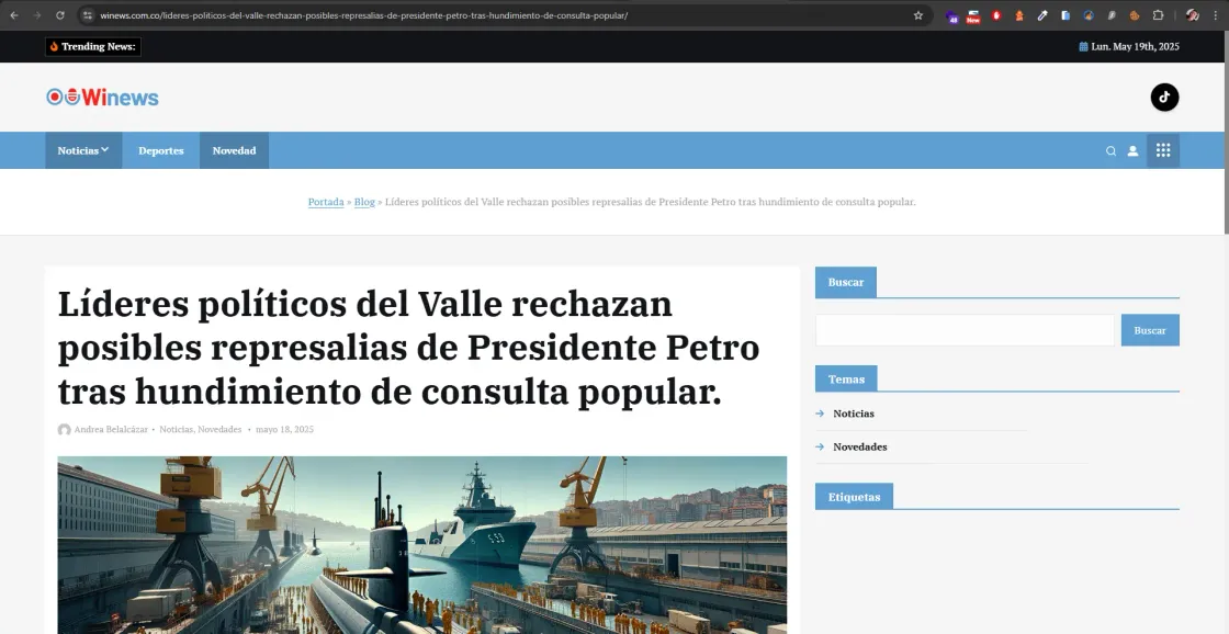 WiNews — automatización, captura 2